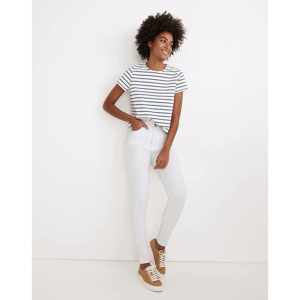 Madewell 10" High-Rise Skinny Jeans in Pure White